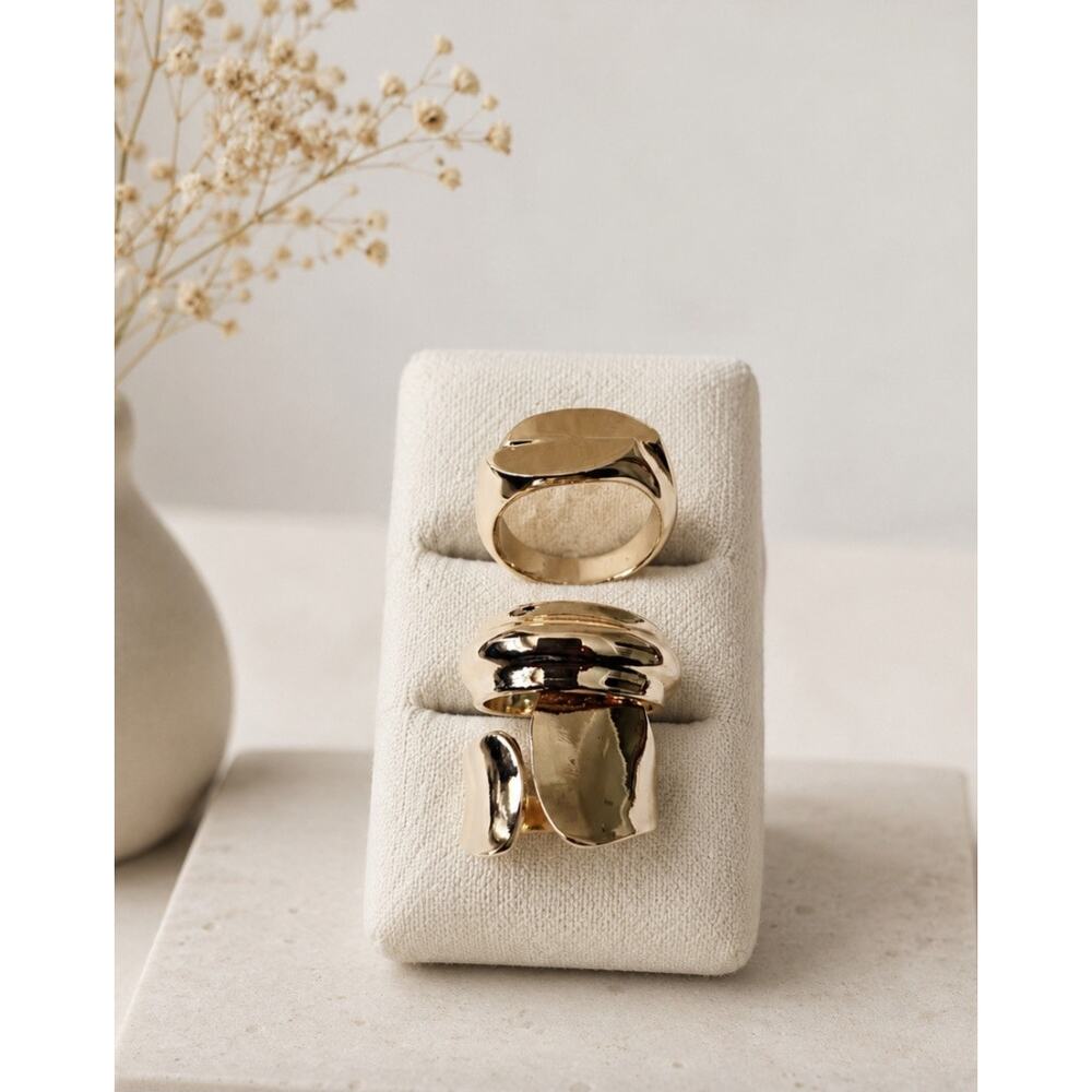 Nordstrom Open Edit Gold Ring Set Size 9